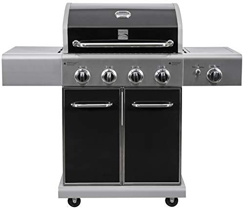Kenmore PG-40409SOLB Outdoor Patio 4 Burner Gas BBQ Propane Grill With Side Burner in , Black