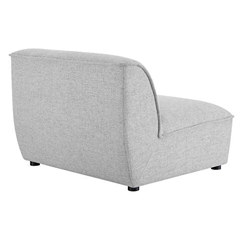 Modway Comprise Compromise Fabric Upholstered Right-Arm Sectional Sofa Chair in Light Gray