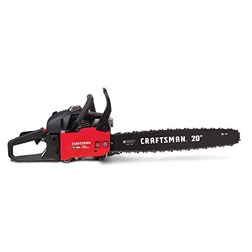 Craftsman CMXGSAMY426S 46cc 2-Cycle Full Crank 20-Inch Gas Powered Chainsaw with Carrying Case, 16-in, Liberty Red