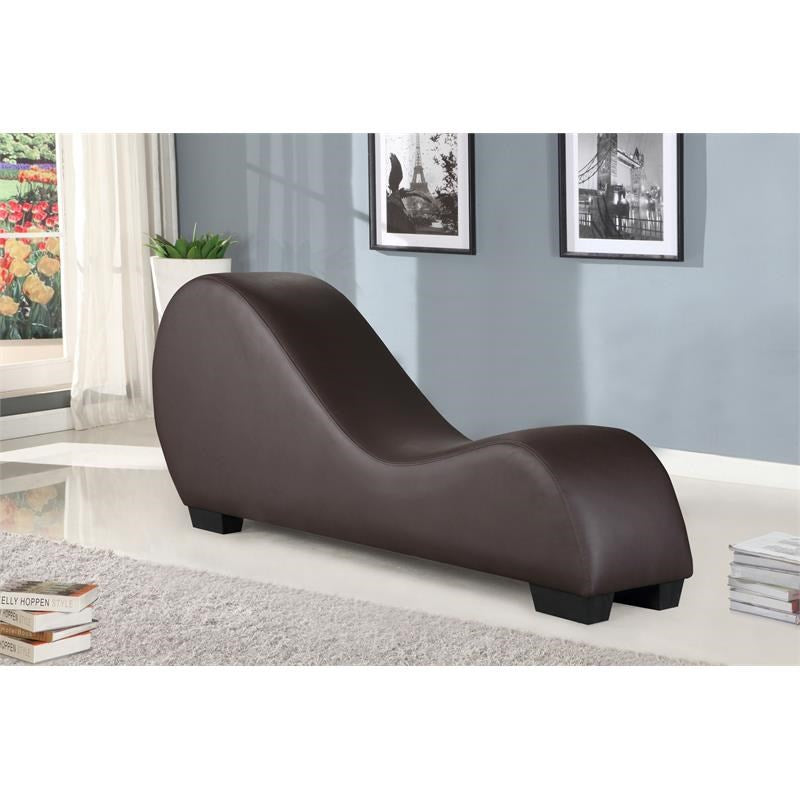 Faux Leather Deluxe Curved Relaxing Yoga Chaise