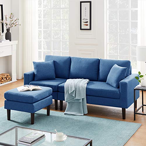 Pannow Convertible Sectional Sofa Couch for Living Room, L Shape Sofa Couch with Modern Linen Fabric, Reversible Chaise Sectional Corner Couch for Small Space