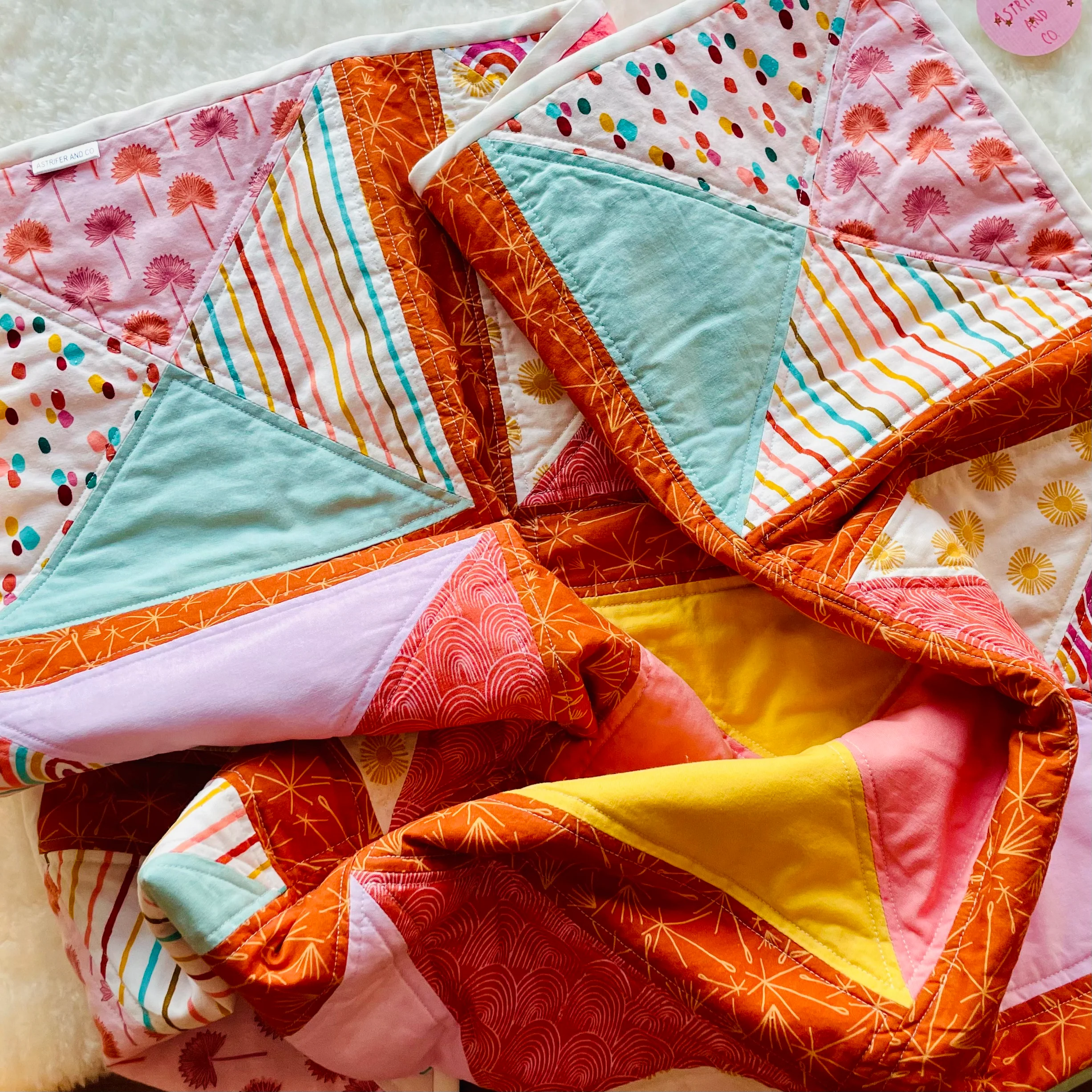 Quilt in Pastels and Rainbows