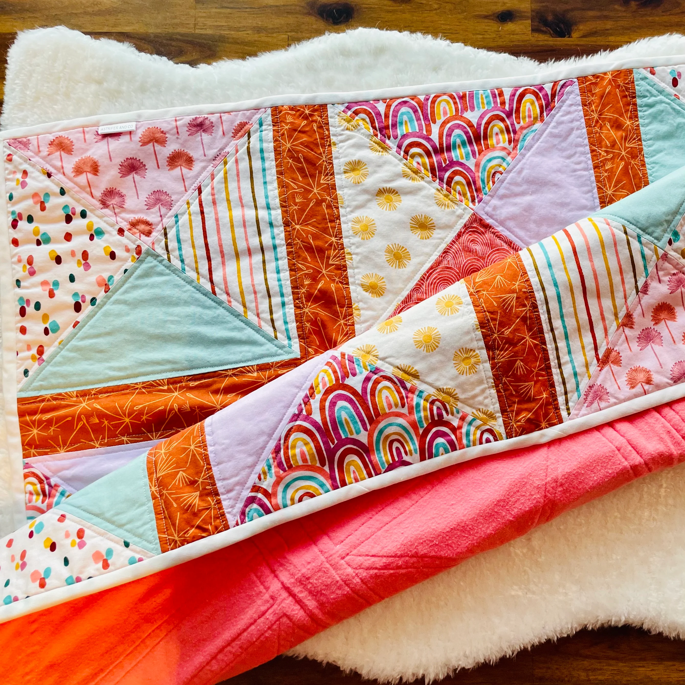 Quilt in Pastels and Rainbows