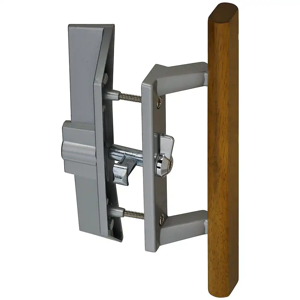 National Hardware N349-209 Patio Door Locking Handle And Latch Set With Key Aluminum And Wood