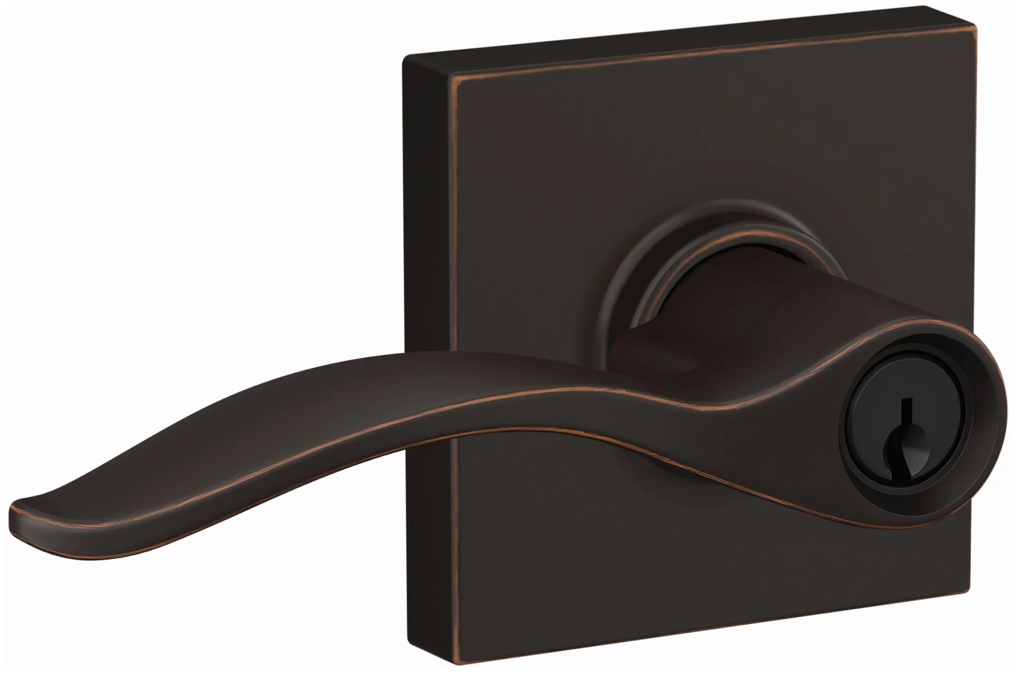 Schlage F51a-Pen-Col Custom Pennant Passage Or Privacy Door Lever Set - Bronze