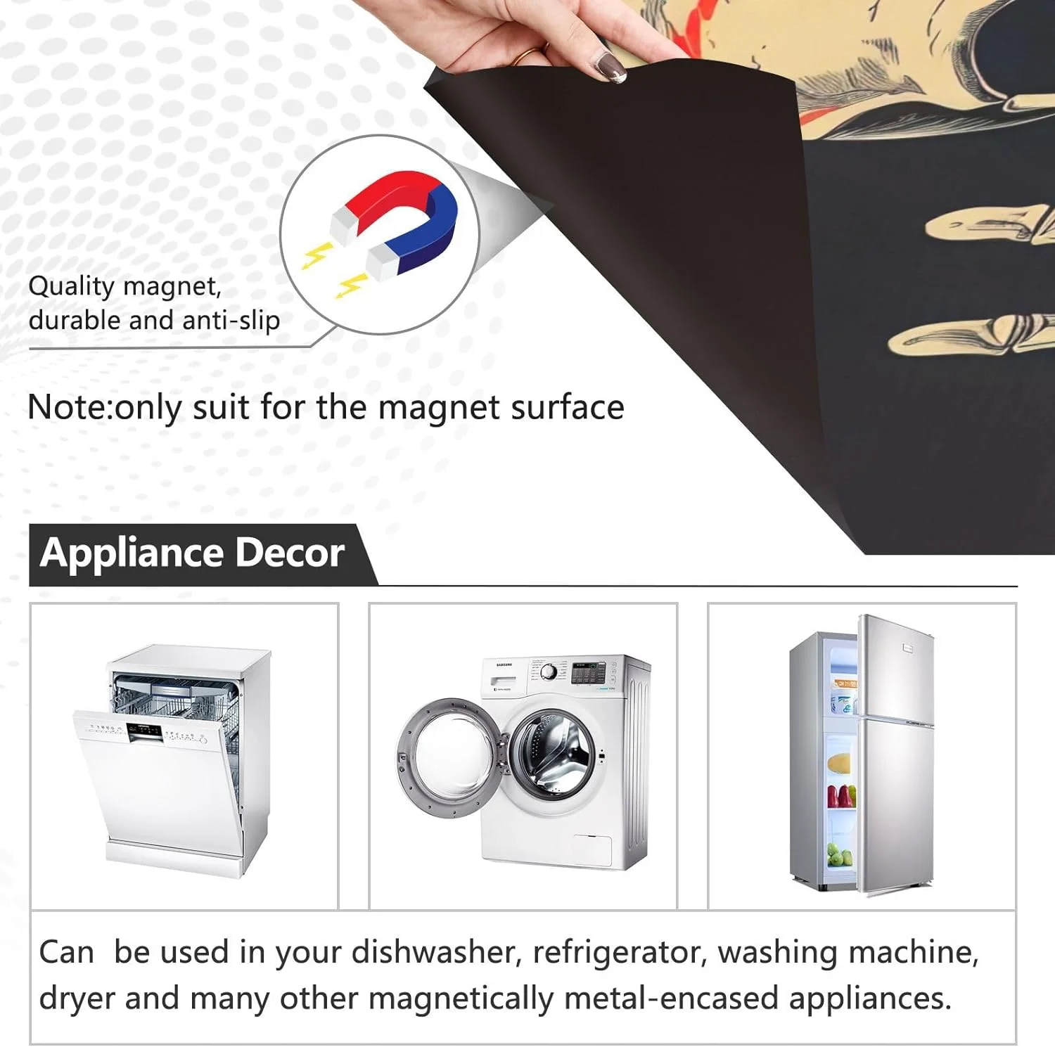 Wellsay Funny Skeleton Dishwasher Magnet Cover Dishwasher Front Door Cover Magnet Sticker, 23 x 26 Inches Magnetic Dishwasher Cover for Kitchen Appliance Decor