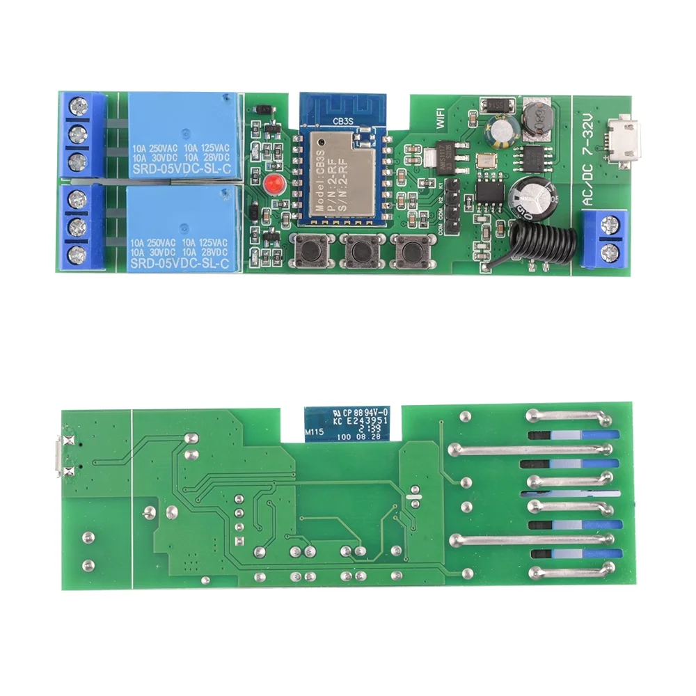 Diymore 4 Channel WiFi Momentary Inching Relay Self-Lock Switch Module DIY WiFi Garage Door Controller 7-32V for Lights Ceiling Fan