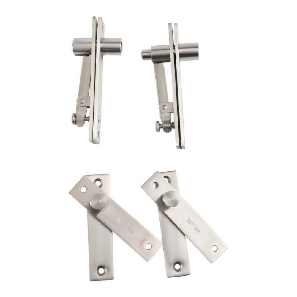 2-Set 360° Rotating Hidden Hinges Invisible Door Pivot Hinges Brushed Heavy Duty