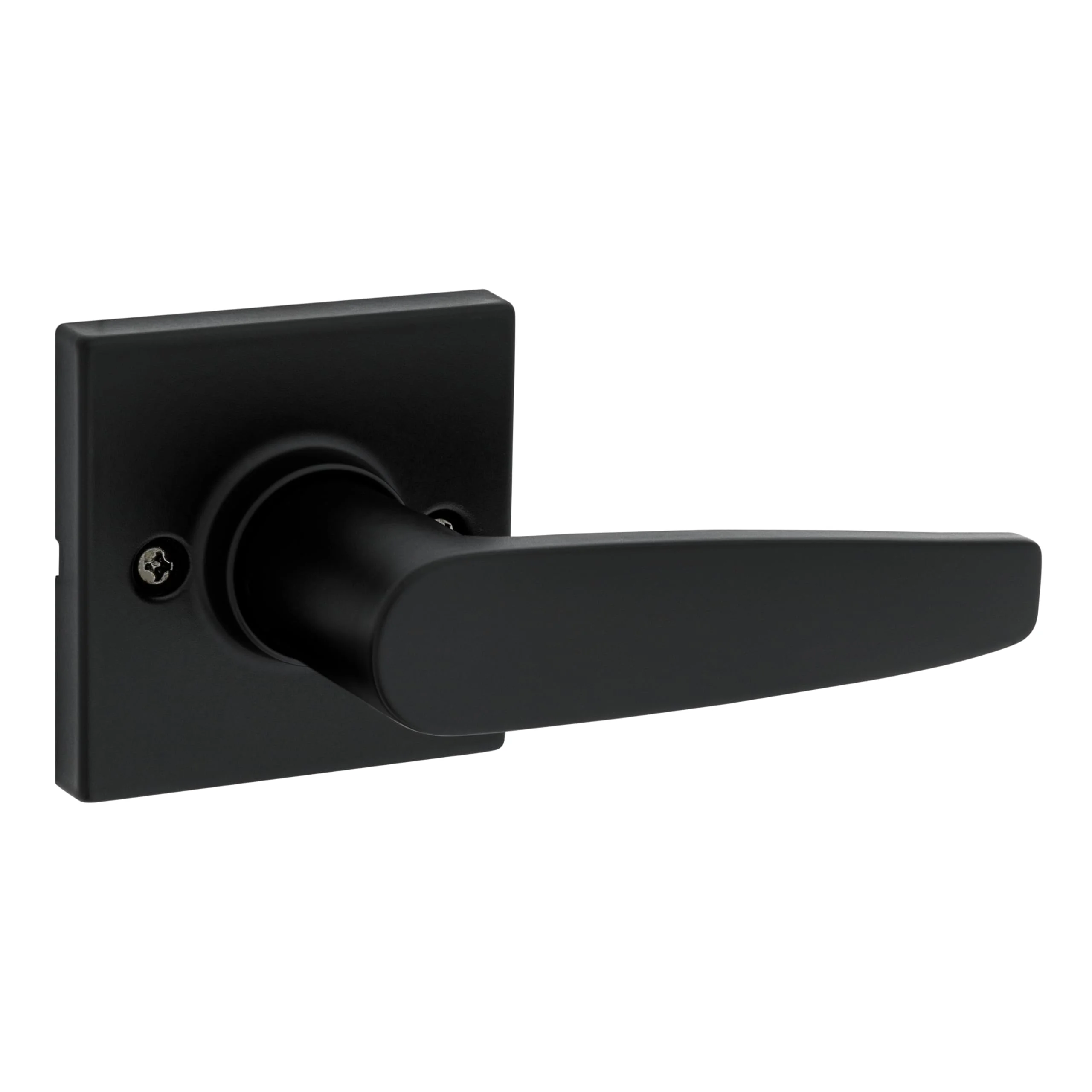 Kwikset Safelock SL7000WISQT-514 Winston Lever Square Rose Half Dummy Matte Black Finish