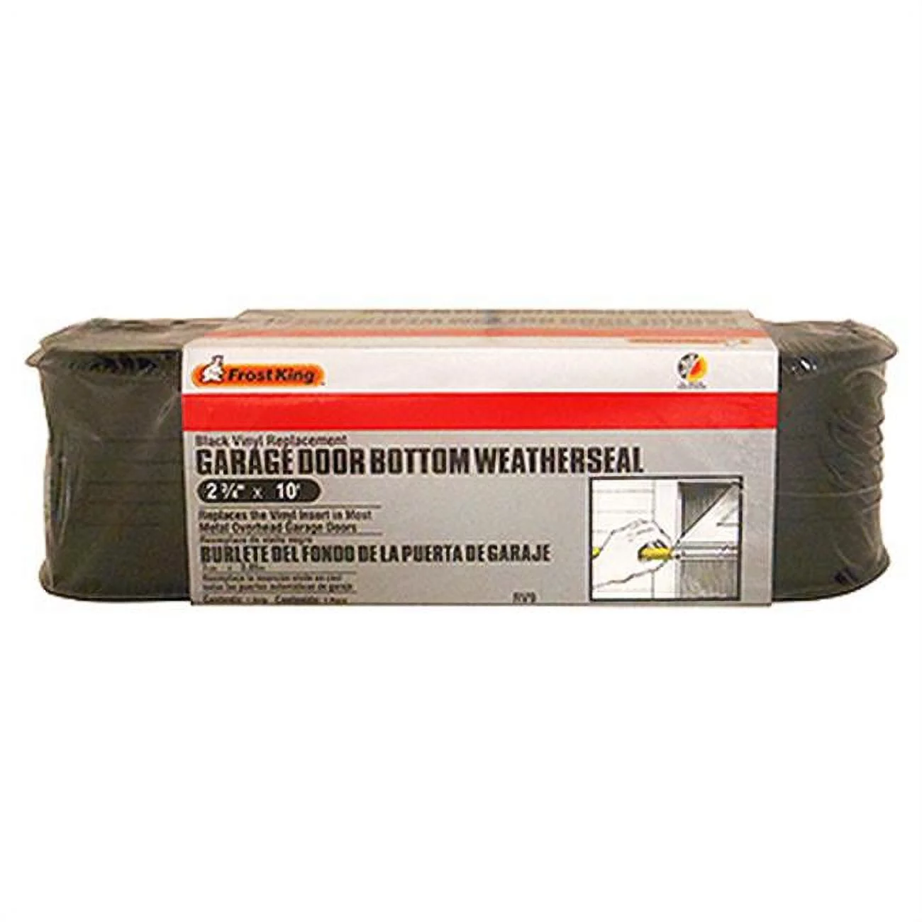 Thermwell RV9 2.75 in. x 10 ft. Garage Door Bottom Weather Seal - Black