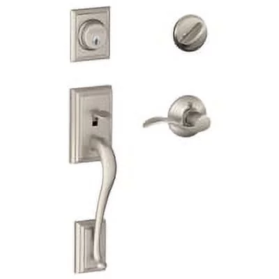Schlage F Series F60VADDXACC619 Handleset, Keyed Key, 1 Grade, Satin Nickel