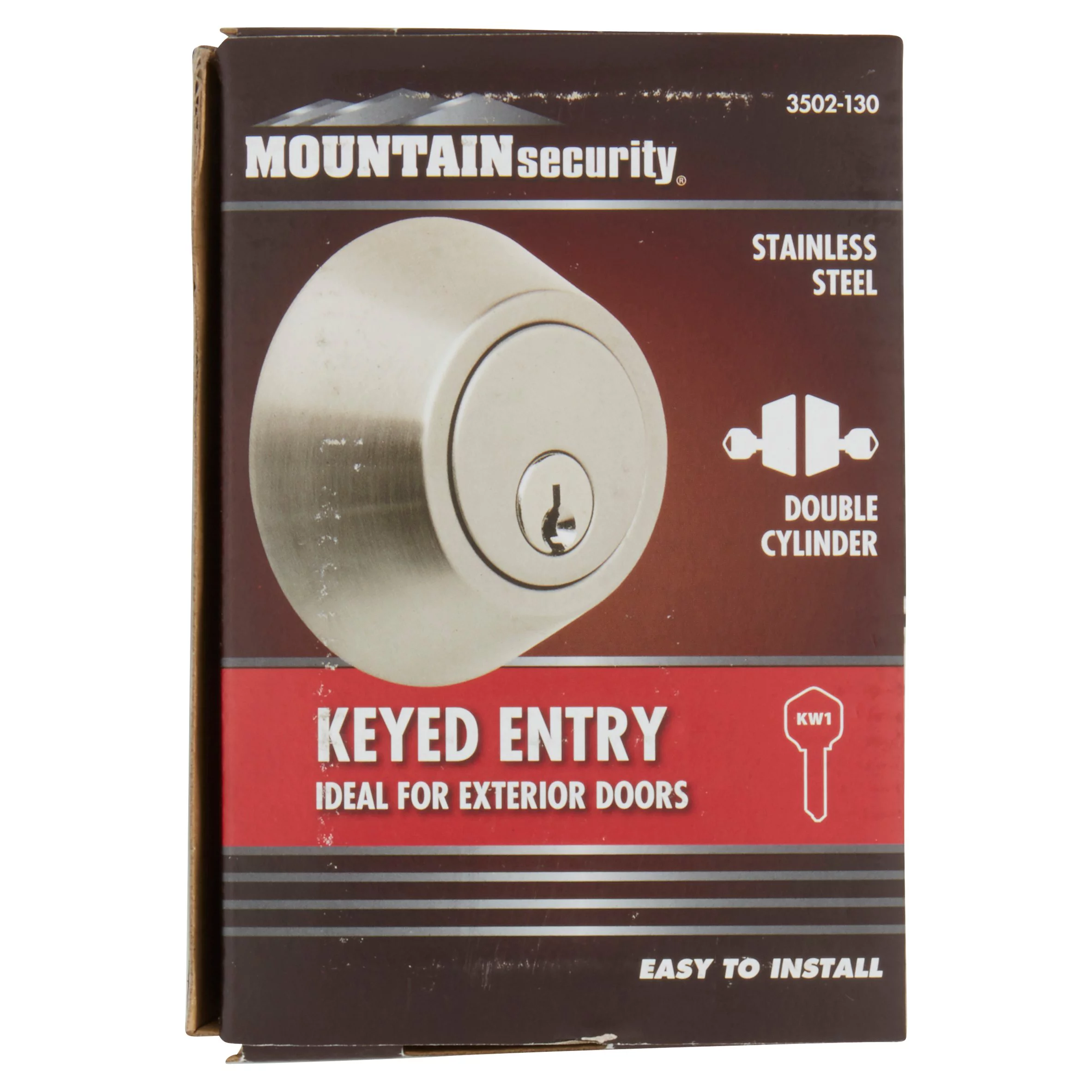Mountain Security Double Cylinder Deadbolt, Stainless Steel Finish