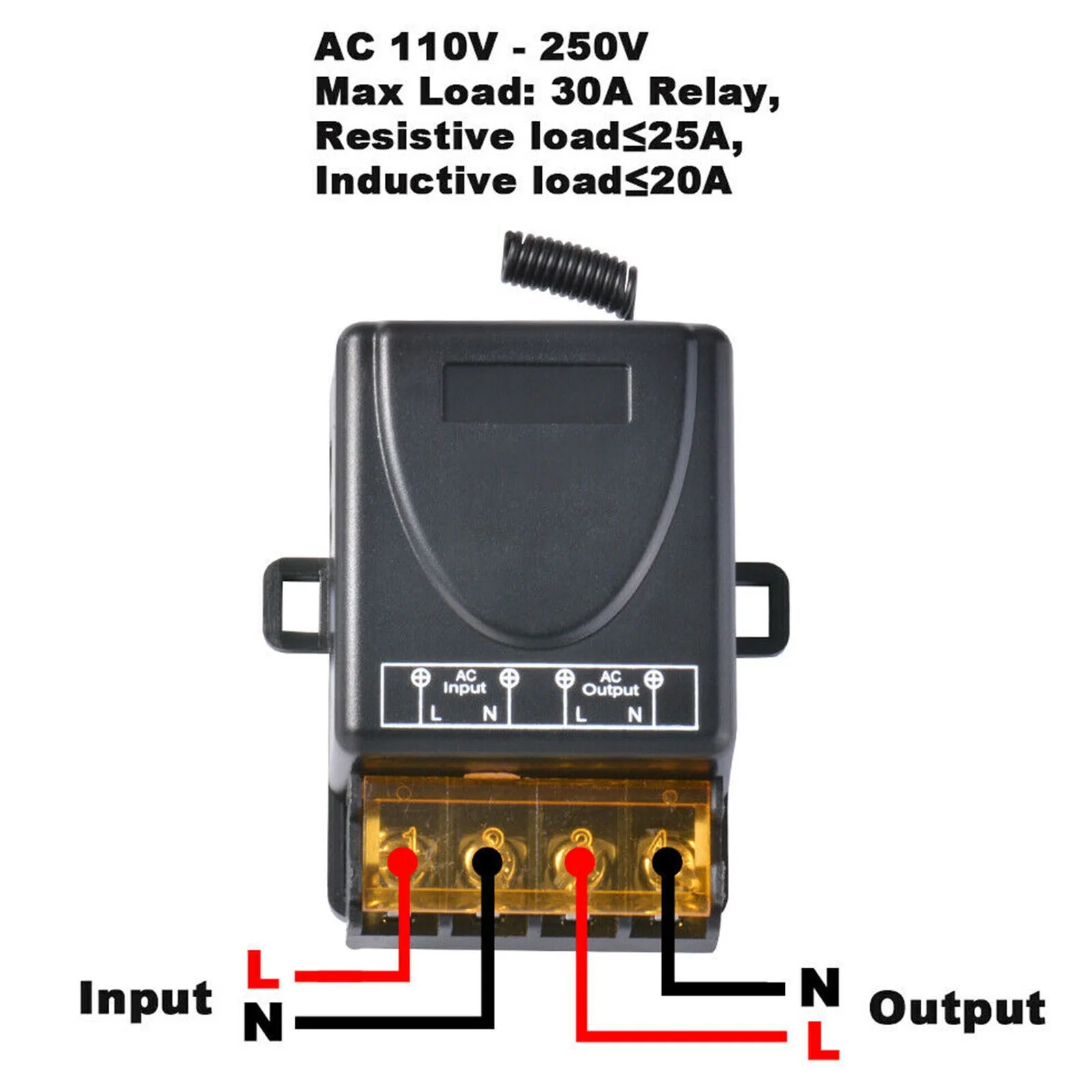 KingFurt Wireless RF Relay Receiver 110V-240V 30A Smart Switch US Remote Control Industrial Automation & Home Automation