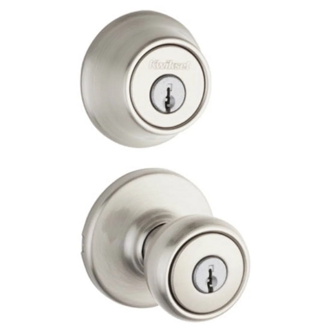 Kwikset 690T-15-CP Tylo Entry Lockset & Single Cylinder Deadbolt, Satin Nickel, Each