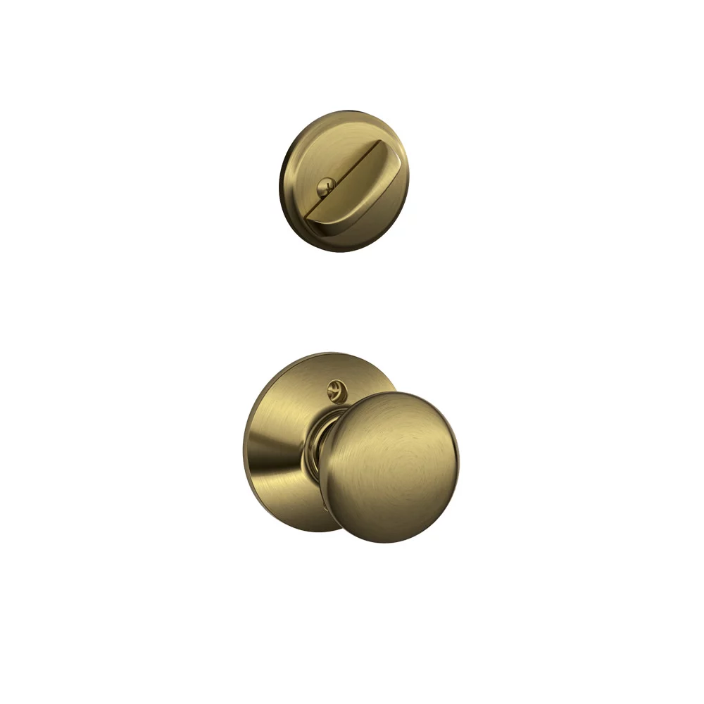 Schlage F59 PLY 609 12-326 10-269 Plymouth Handleset Interior Knob, Antique Brass (Interior Half Only)