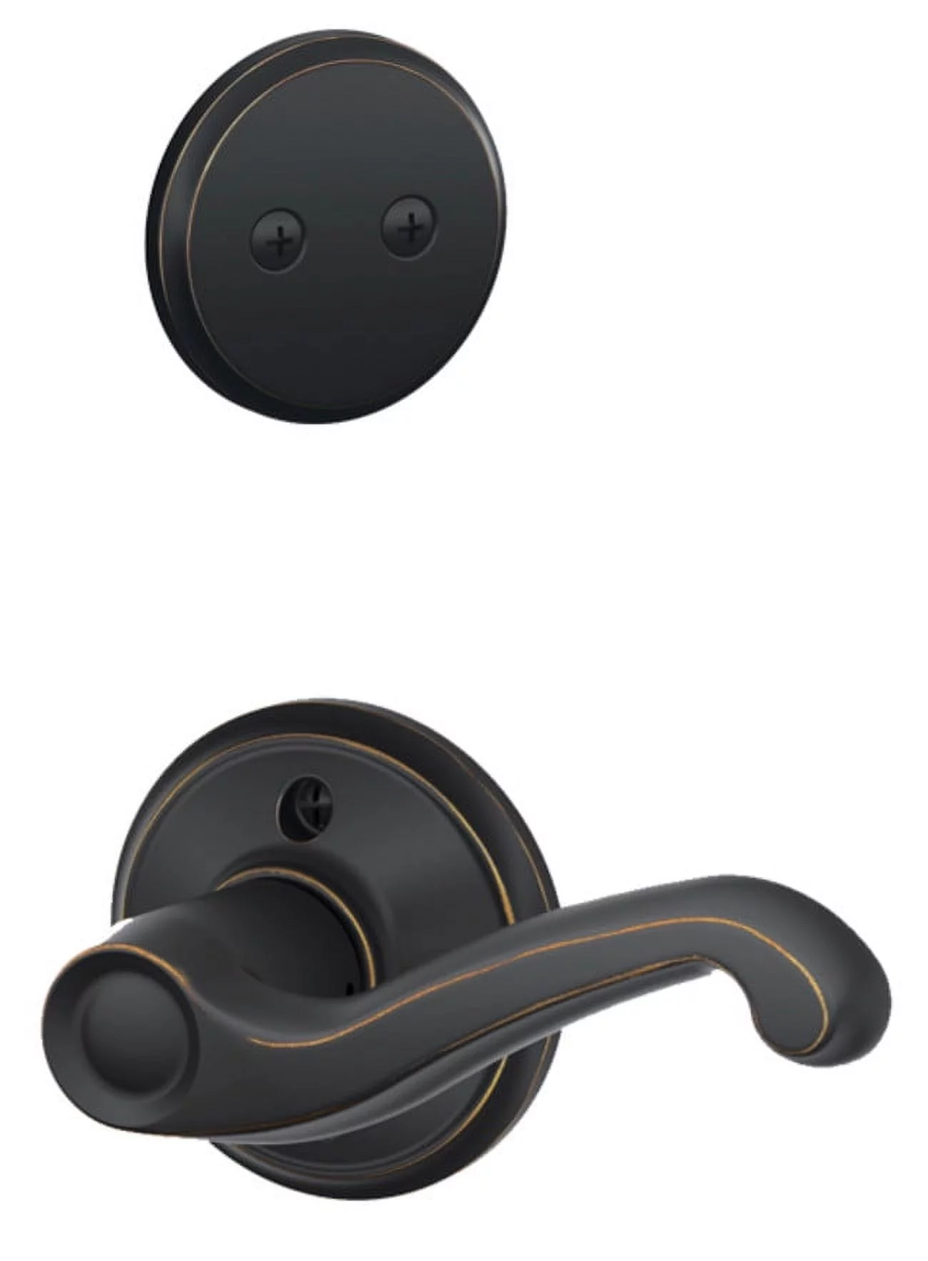 Schlage F94FLA716LH Aged Bronze Flair Lever Left Handed Dummy Interior Pack from The F-Series