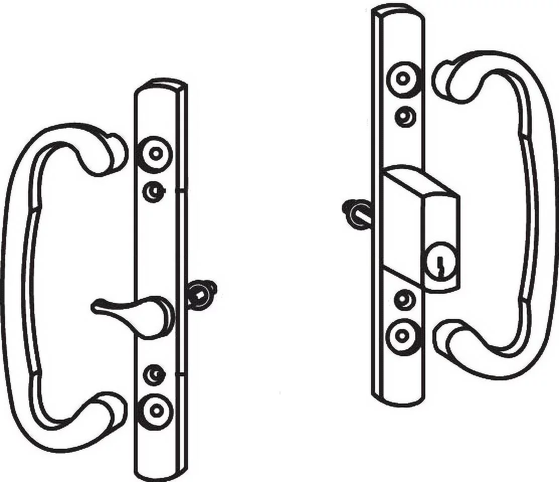 Brixwell 13-245bpk Patio Door Handle Keyed offset Latch Brass Plated
