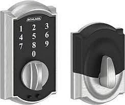 Grade 2 Touchscreen Deadbolt Lock, Touch Series, Camelot Trim, Satin Chrome Finish
