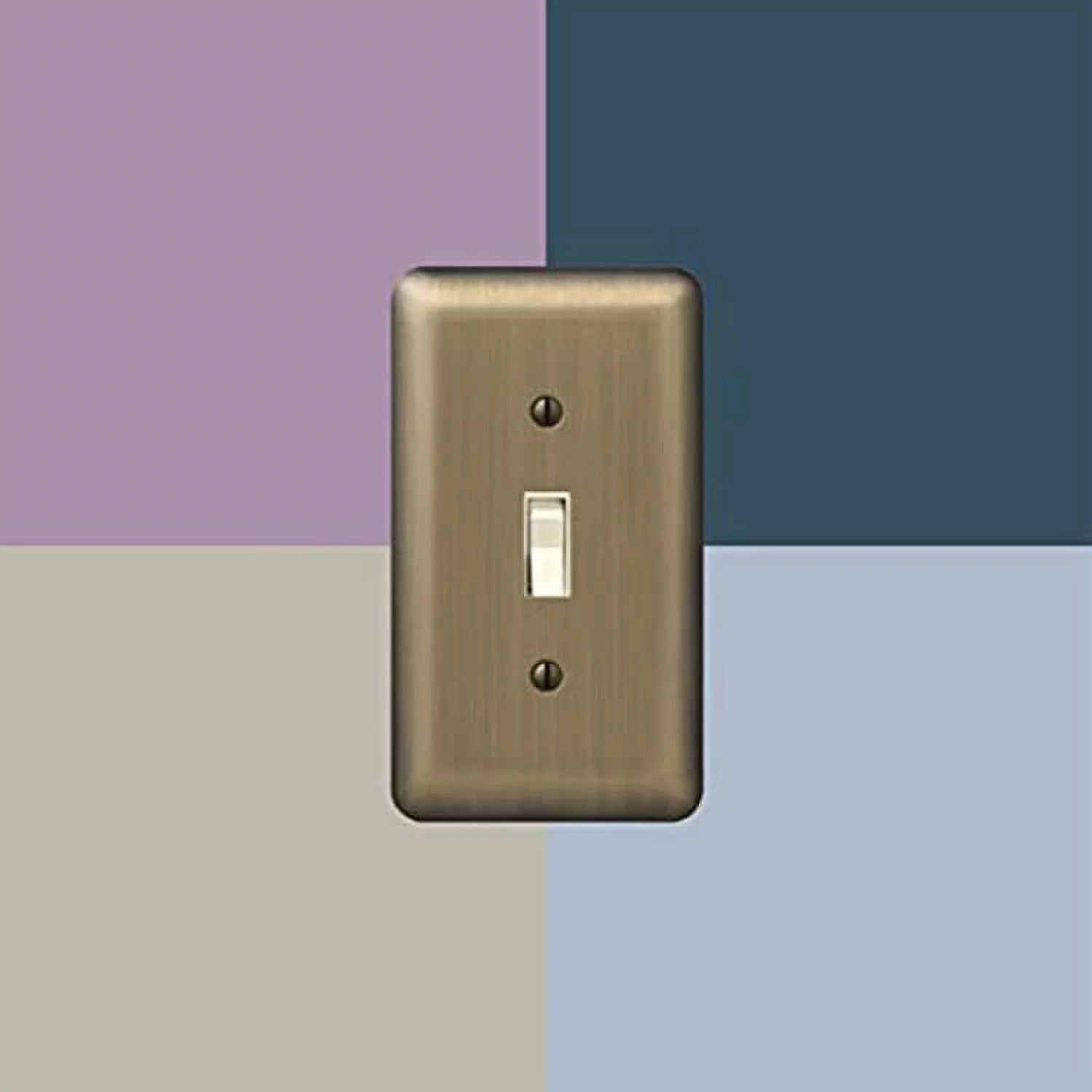 Amerelle 154T Moderne Wallplate 1 Toggle Steel Brushed Brass 1-Pack