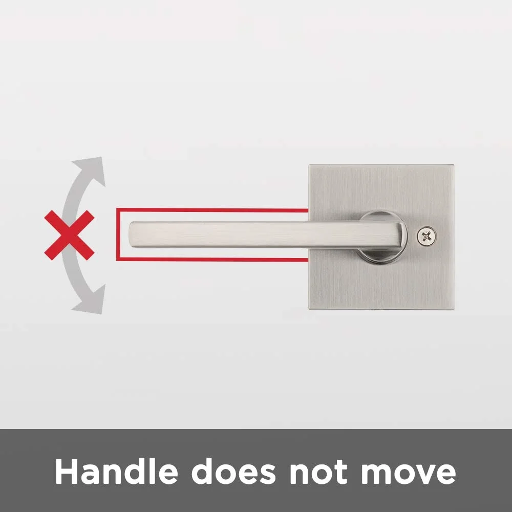 Kwikset Halifax Lever with Square Rose Half Dummy in Satin Nickel