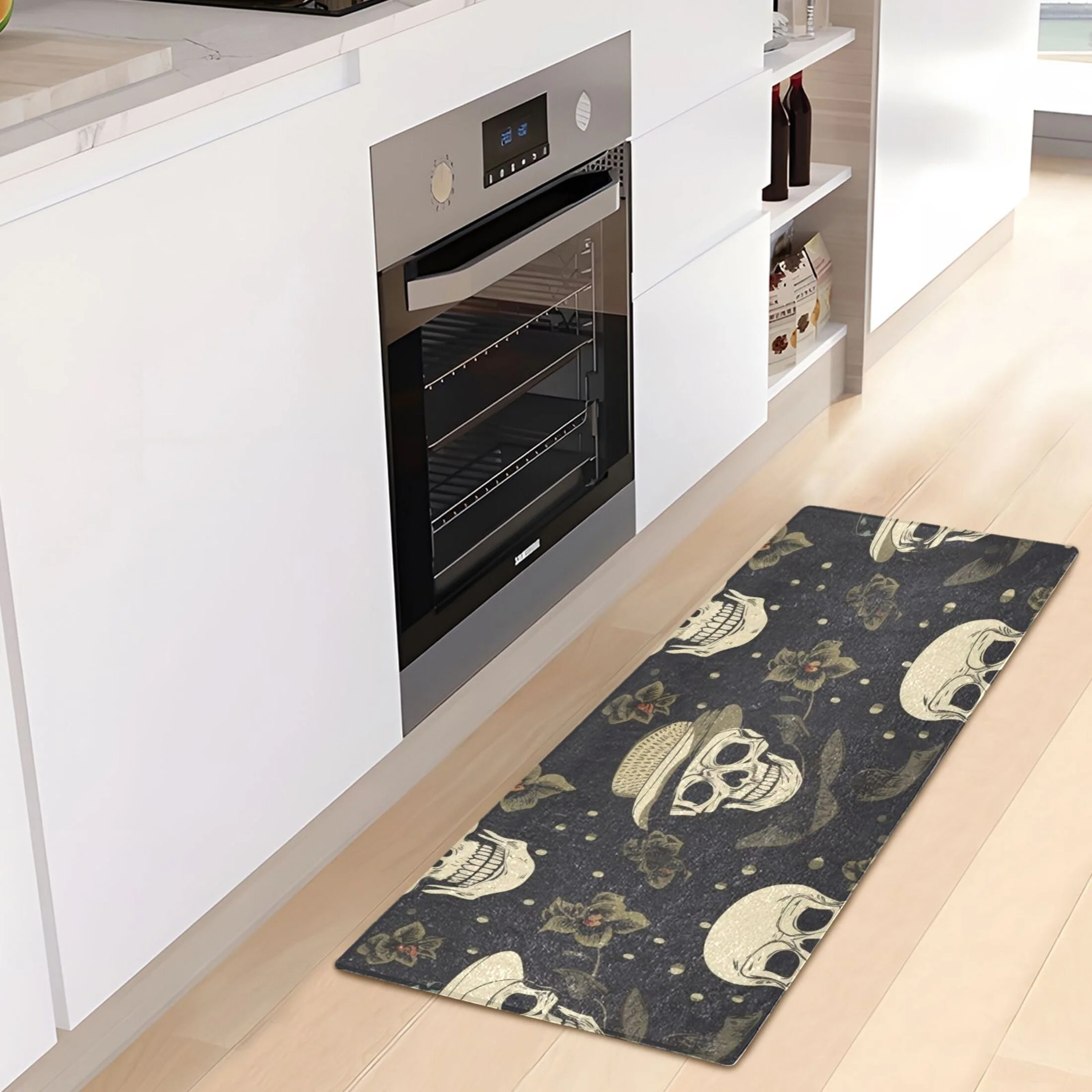 Skeleton Skull Luxury Kitchen Rug Non Slip Bathroom Plush Mat Shaggy Bedroom Carpet 39