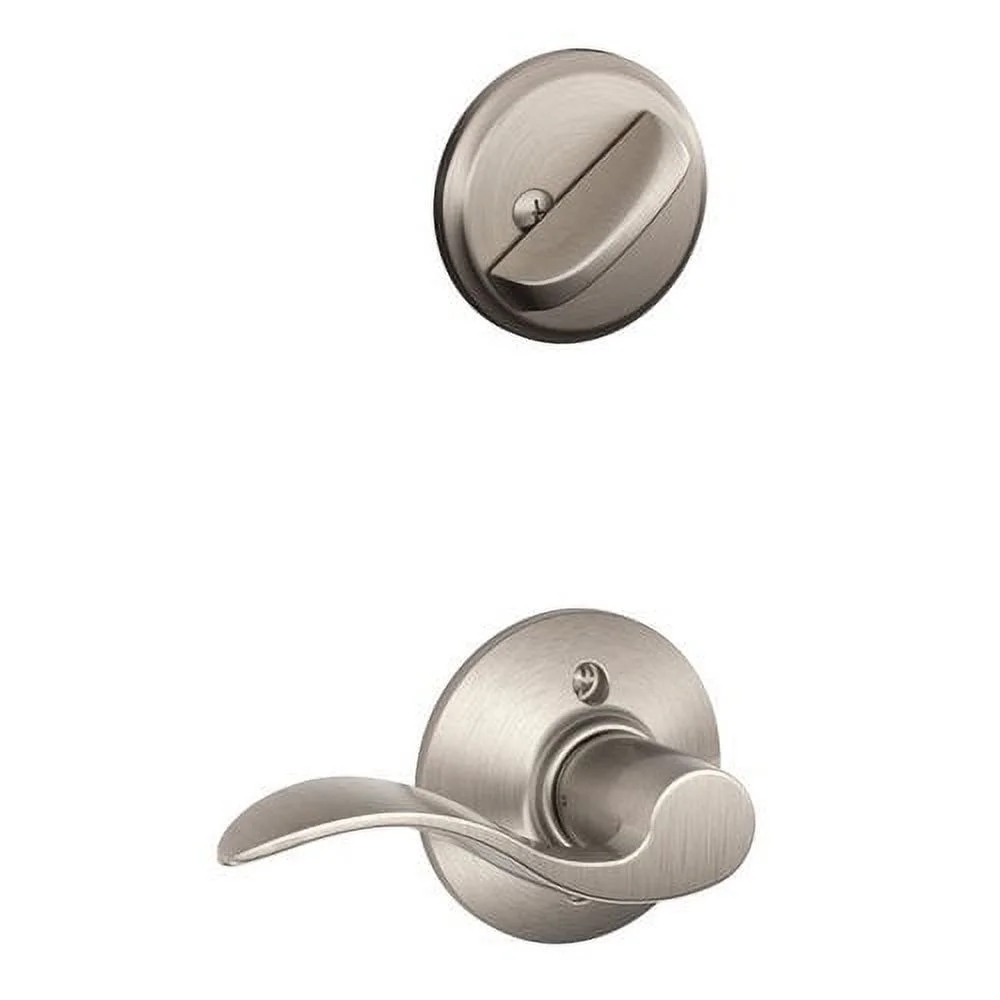 Schlage F59 ACC 626 RH Accent Interior Right-Handed Lever with Deadbolt, Brushed Chrome (Interior Half Only)