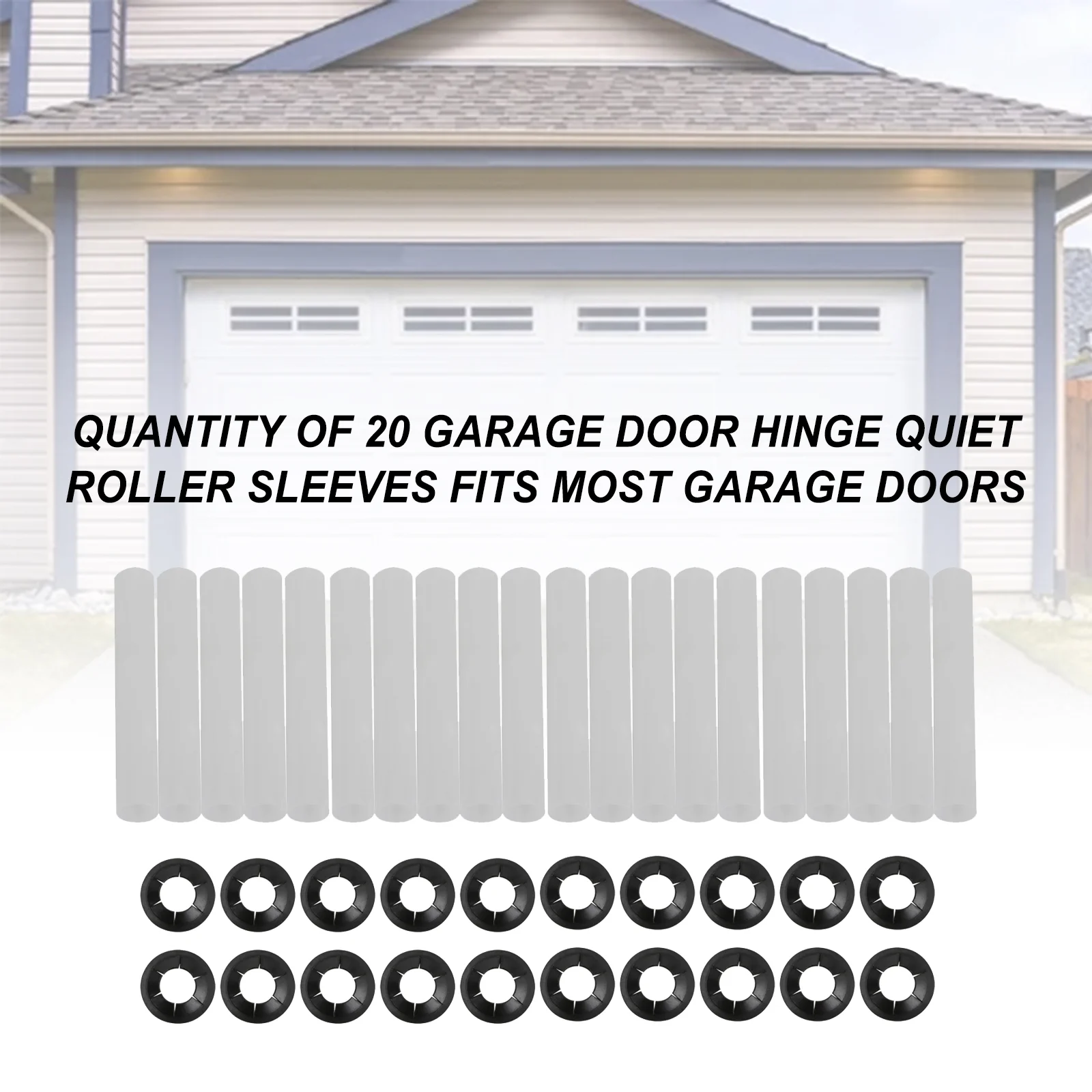 Quantity Of 20 Garage Door Hinge Quiet Roller Sleeves Fits Most Garage Doors
