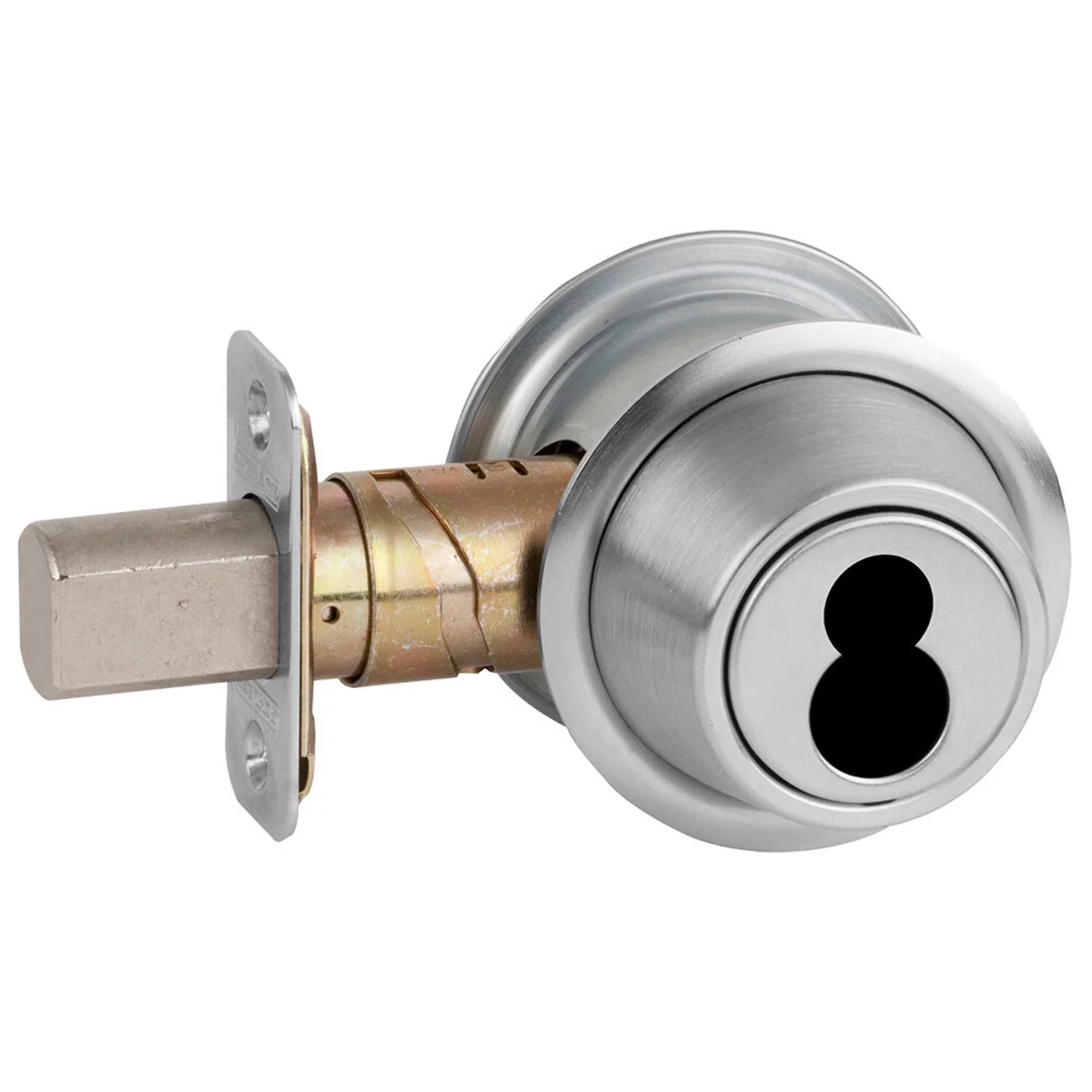 Schlage B563J 626 Grade 2 Classroom Deadbolt Schlage FSIC Less Core Adjustable 2-3/8 and 2-3/4 Backset Satin Chrome Finish