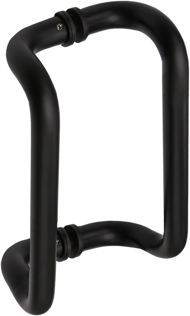 Aluminum Paired Offset Back-to-Back Pull Handle for Glass/Aluminum Door (Matt Black, Aluminum)
