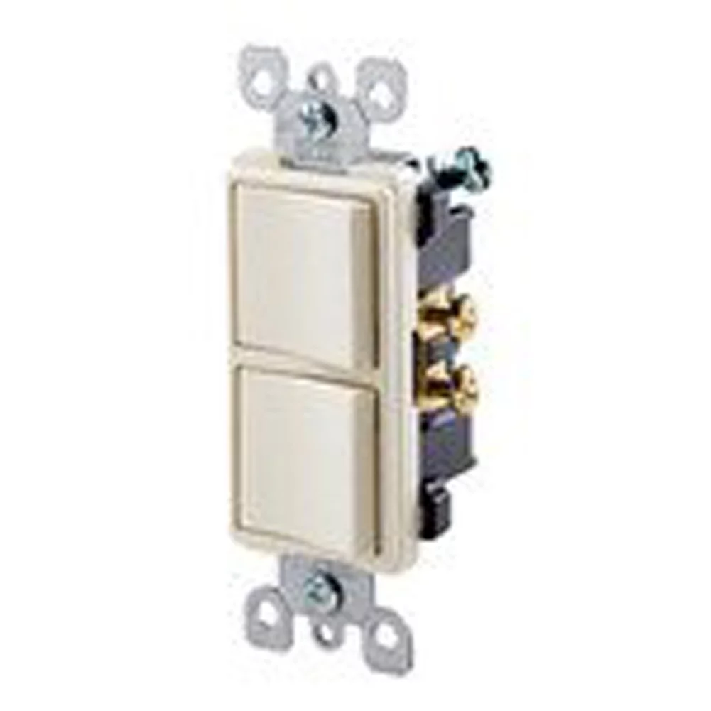 Leviton 5634-I 15A, 120V, Comb. Decora Rocker (2) Switch, Ivory