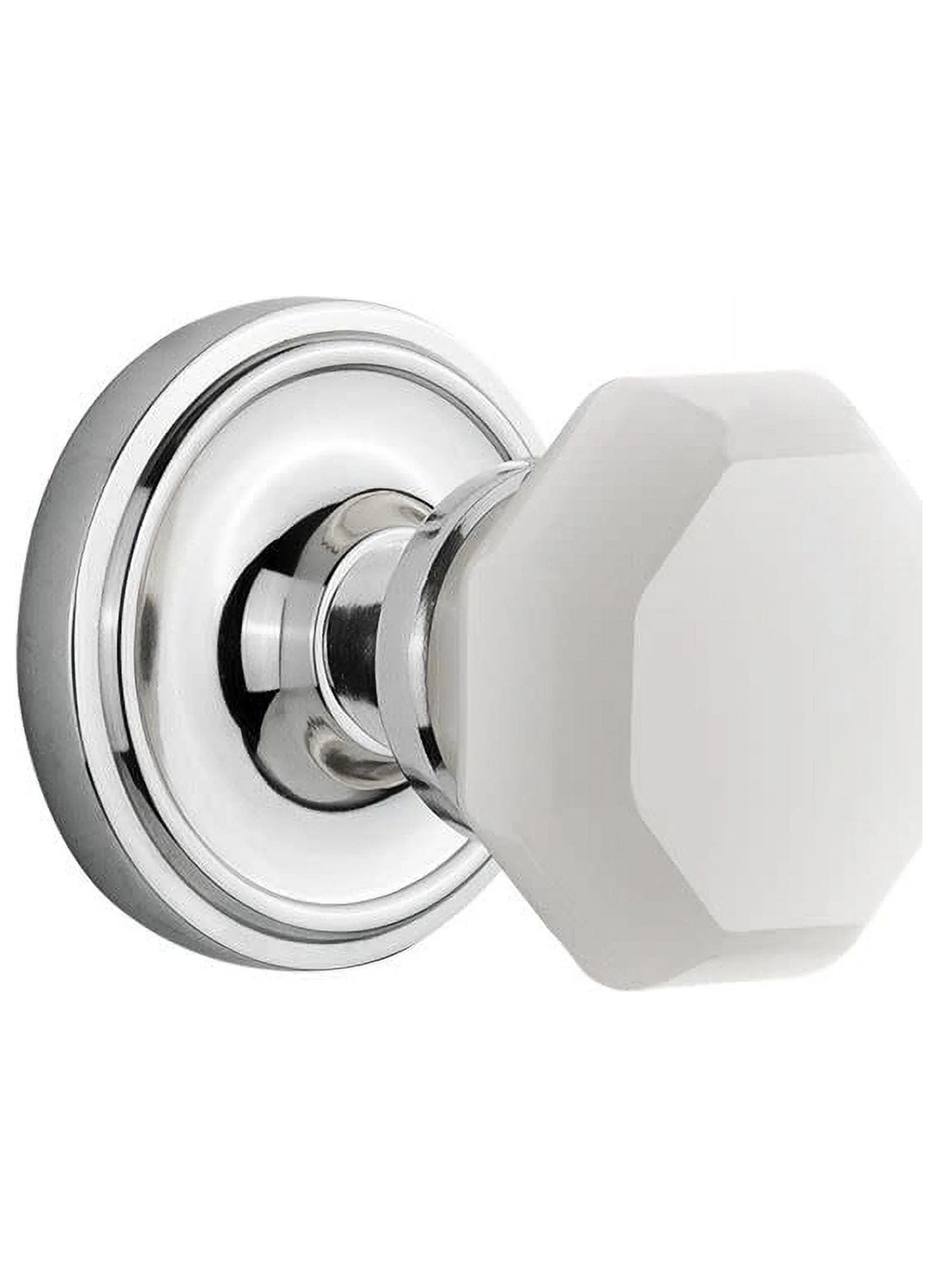 Nostalgic Warehouse Clawaw_Dd_Na_Nk Classic Solid Brass Rose Dummy Door Knob Set - Chrome