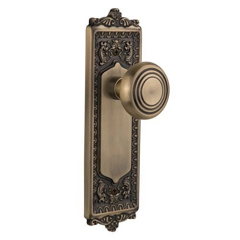 Nostalgic Warehouse Deco Door Knob with Egg and Dart Plate