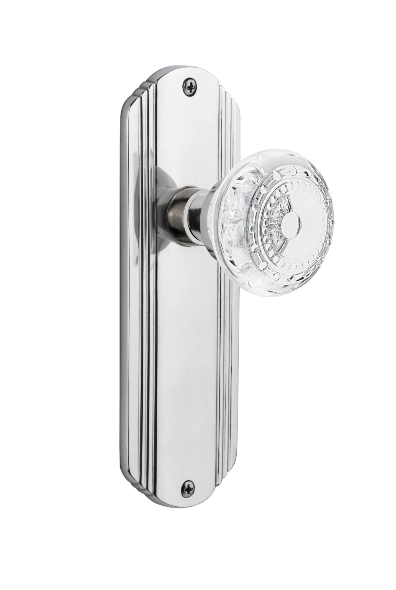 Nostalgic Warehouse Deccme_Sd_Nk Vintage Crystal Meadows Single Dummy Door Knob - Chrome