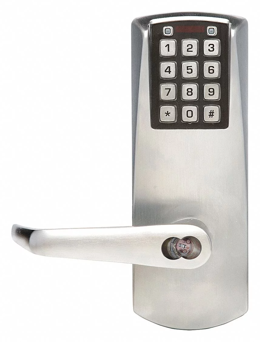 Kaba Electronic Lock,Satin Chrome,12 Button E2031BLL62641