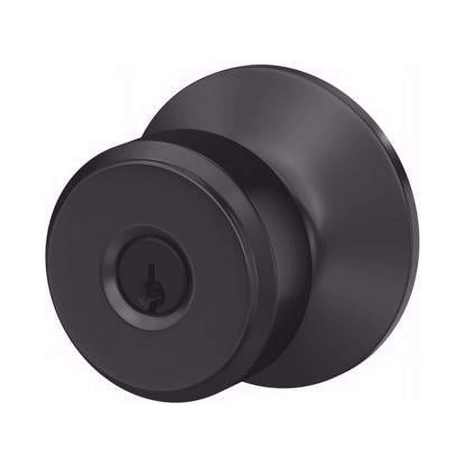 Schlage Bowery Matte Black Entry Knob 1.75 in.