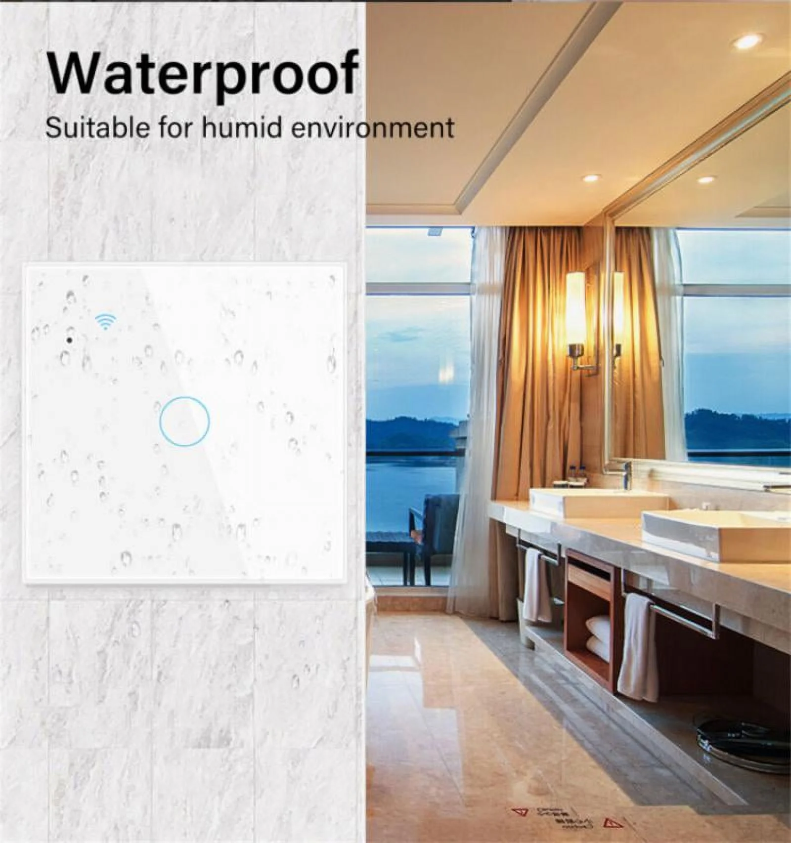 1/2/3/4 Gang Tuya WiFi Touch Smart Light Switch NO Neutral Wire Required UK Hot