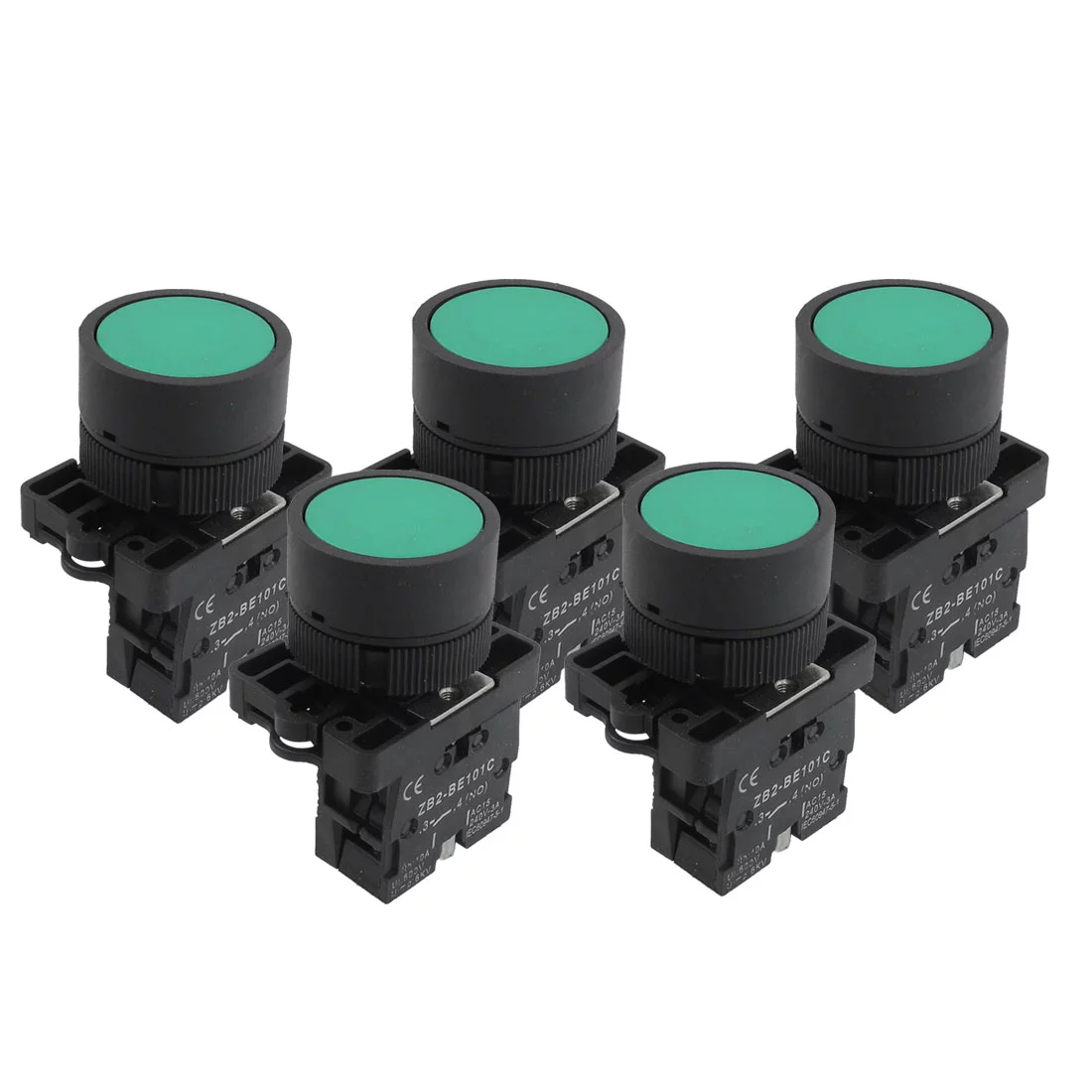 ZB2-EA31 NO Normally Open Green Sign Ignition Momentary Push Button Switch 5 Pcs