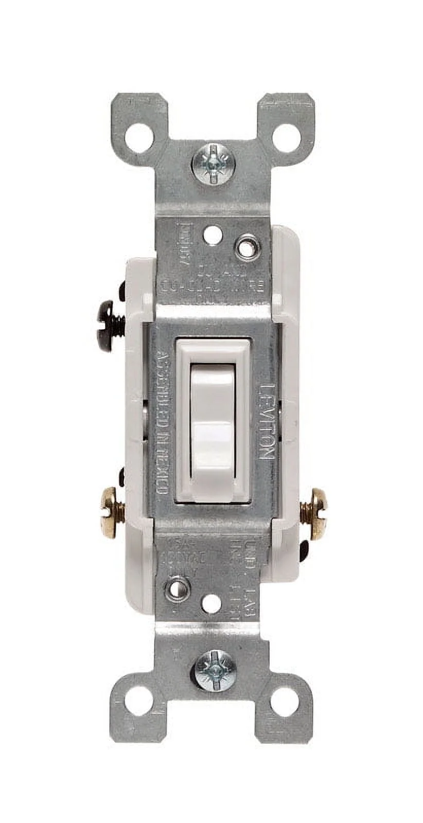 1 Pc, Leviton Csa 15 Amps Toggle Switch White 1 Pk