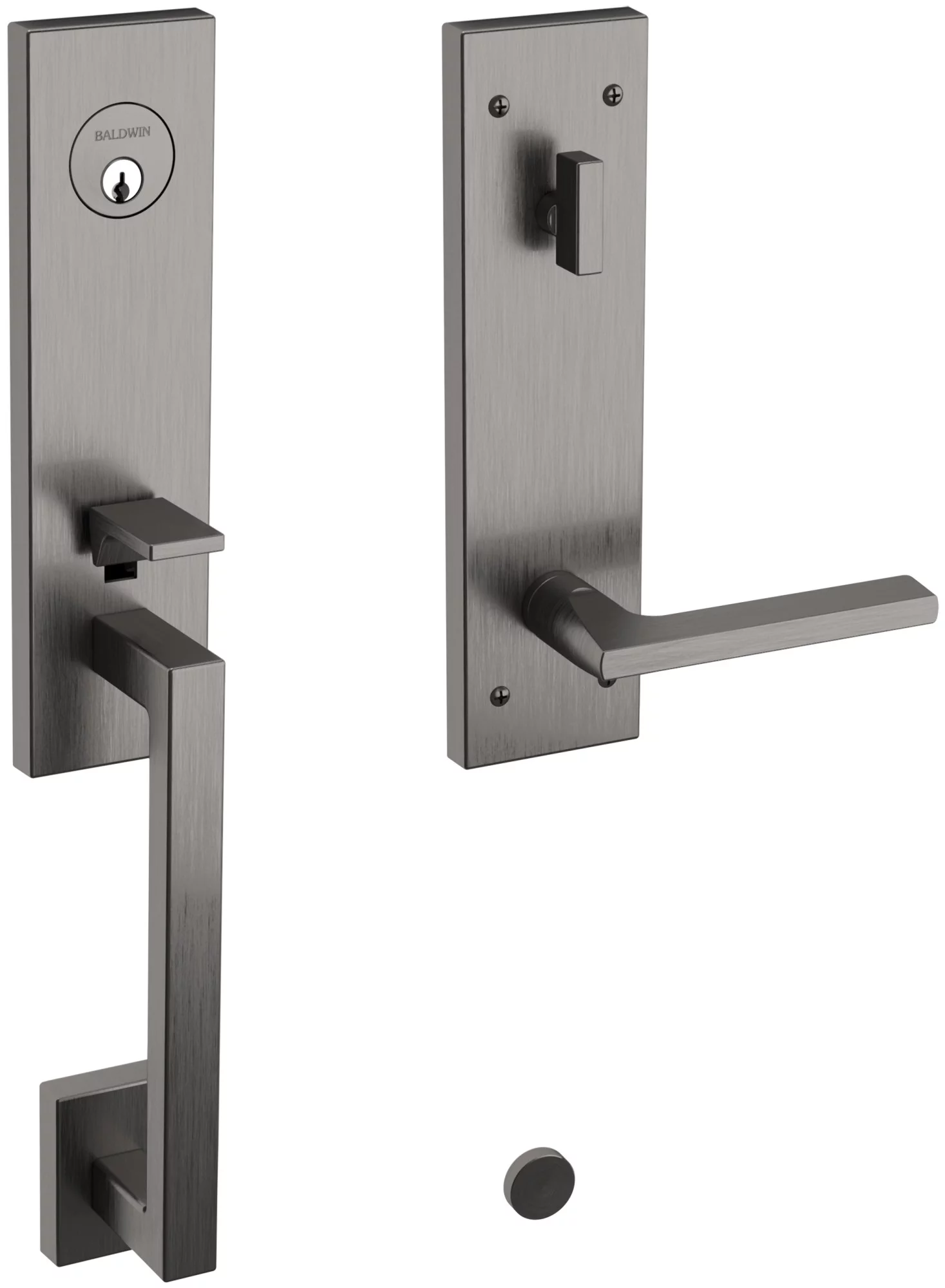 Baldwin 85391260RENT Minneapolis 0.75 in. Right Hand Single Cylinder Entry Tubular Handleset with 5162 Lever - Bright Chrome