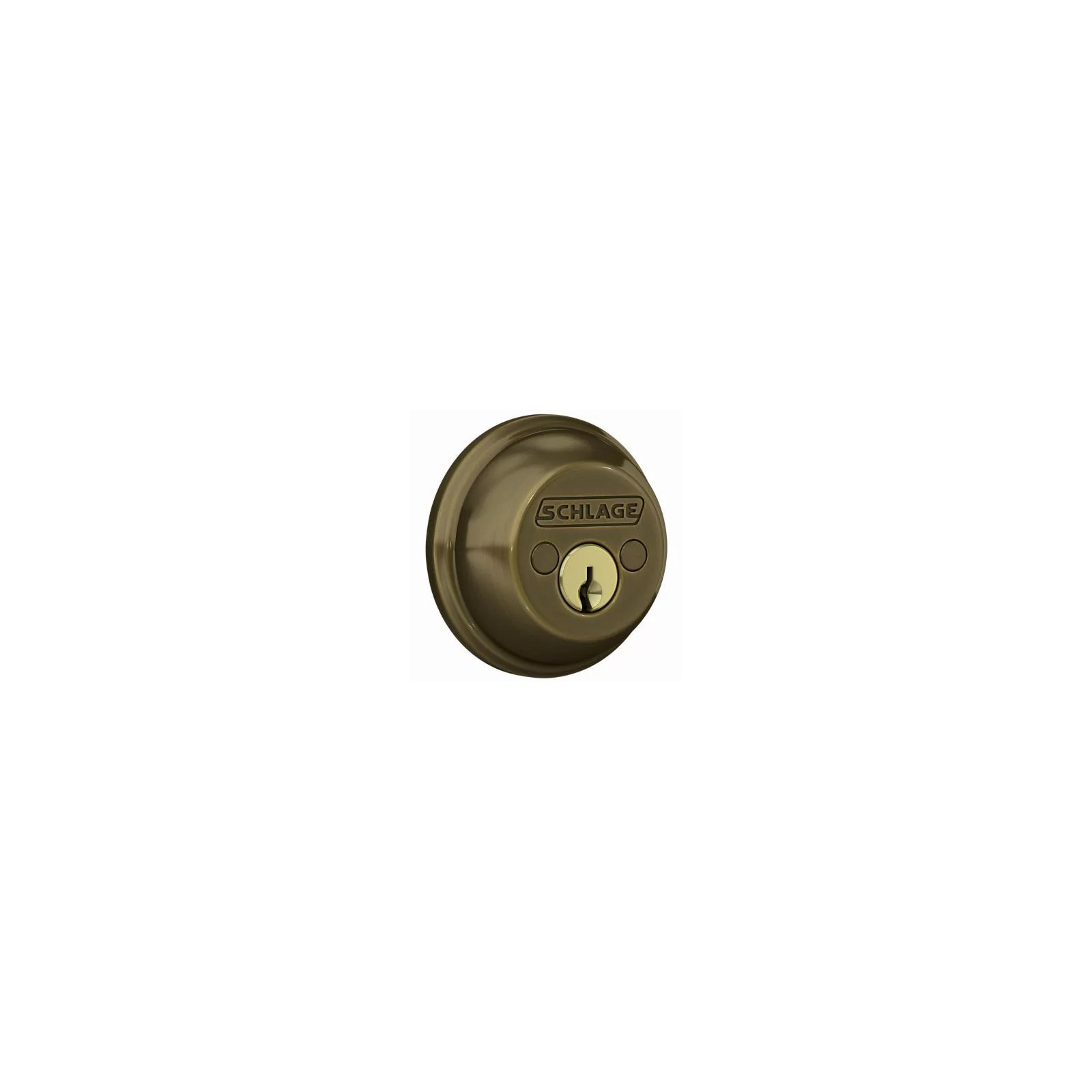 Schlage B62NG609 Double-Cylinder Deadbolt Lock, Antique Brass - Quantity 1
