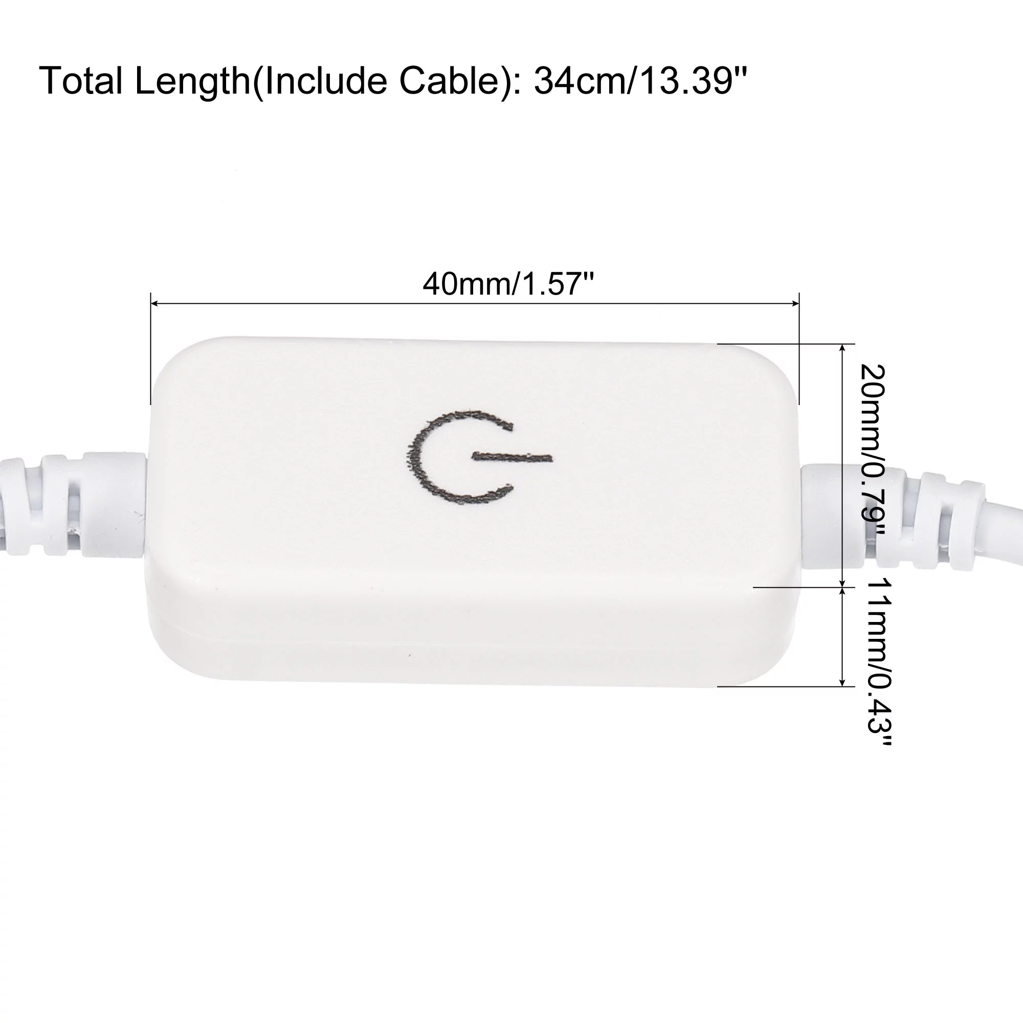 Uxcell 5V 3A USB Inline Tact Dimmer Switch Control Single Color LED Strip Lights, White, 3 Pack