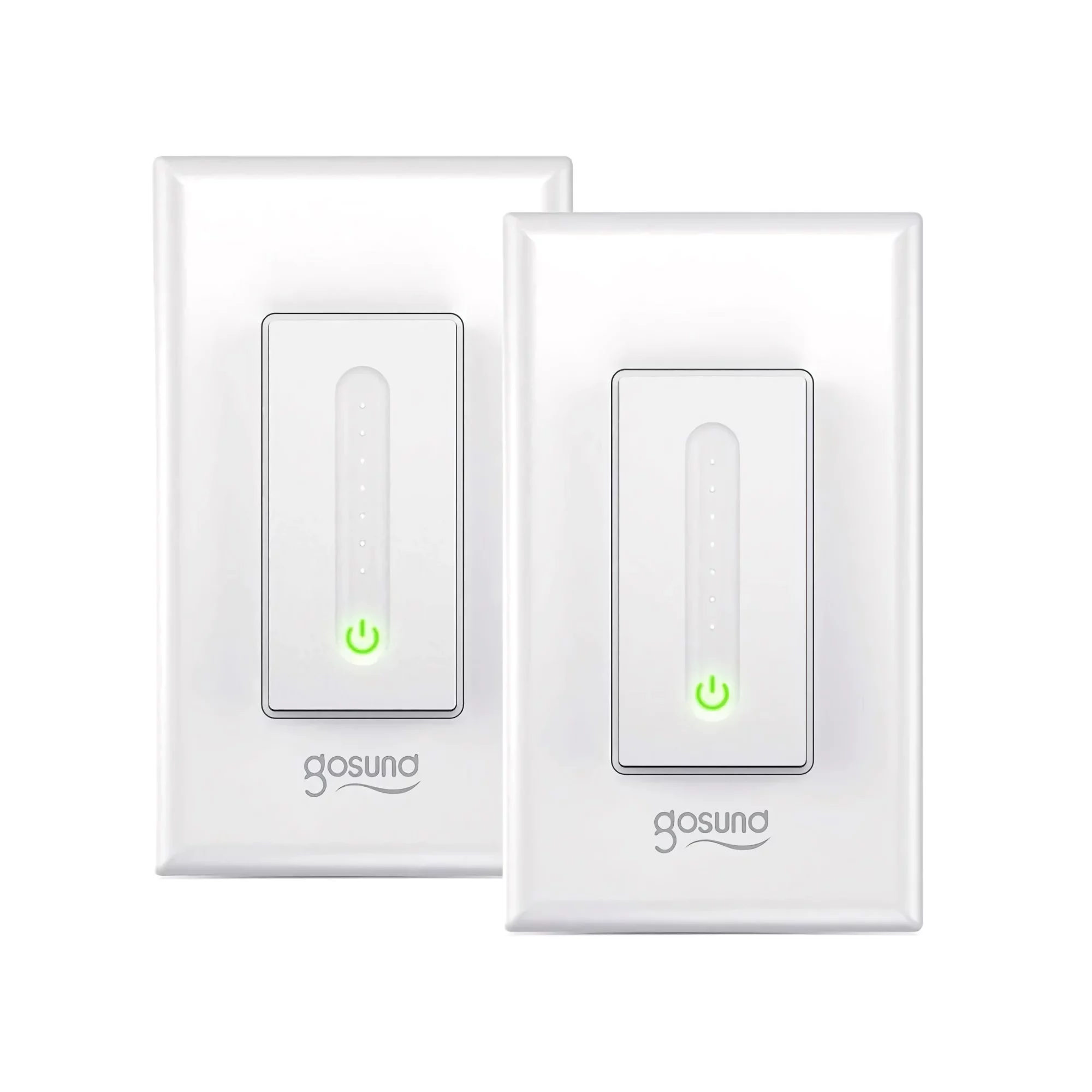 Smart WiFi Light Switch 2.4GHz Smart Dimmer with App Control, Voice Control Alexa & Google Home Compatible, Fingertip Brightness Adjustment (2 Pack)