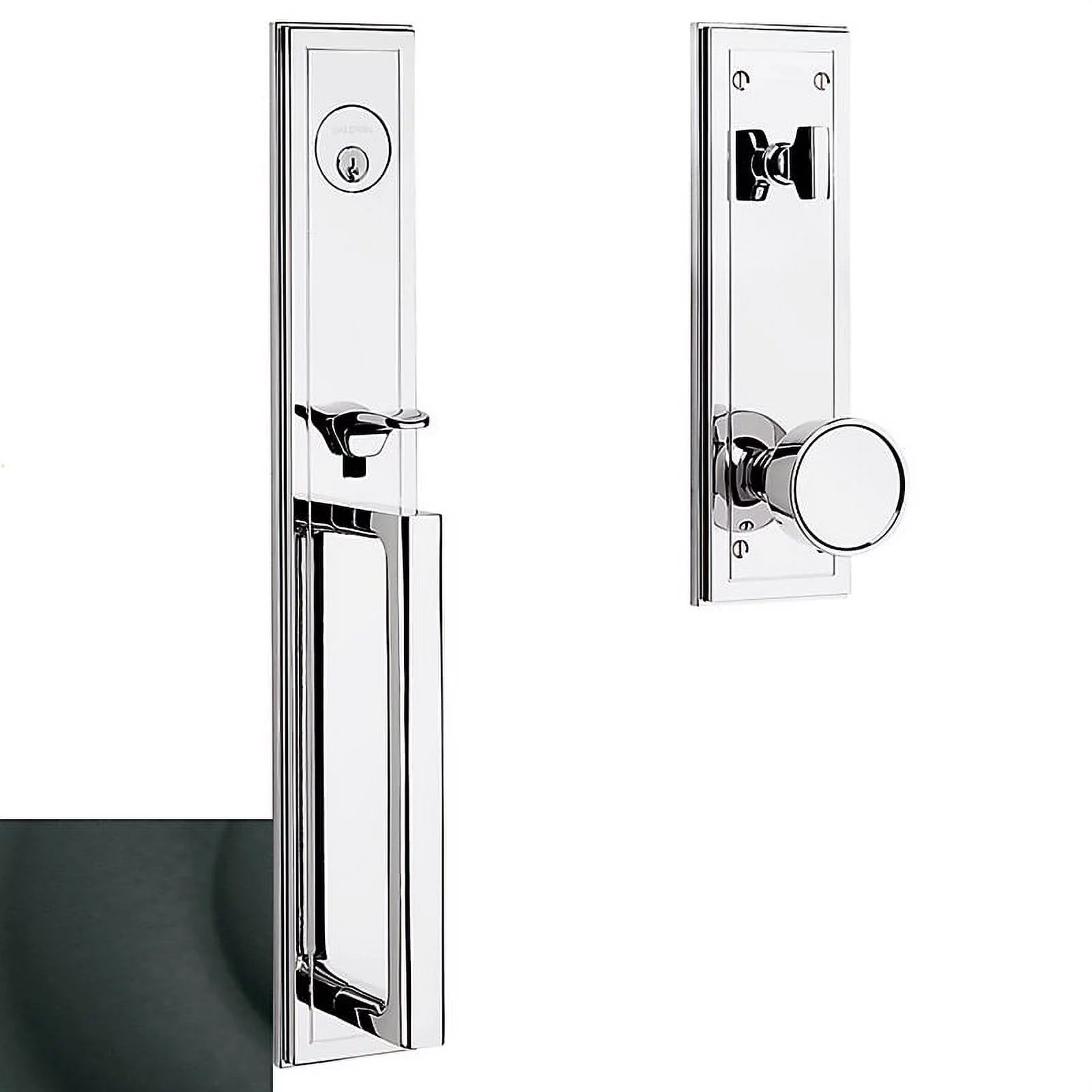 Baldwin 85311.Entr Hollywood Hills Full Plate Single Cylinder Door Handleset - Black