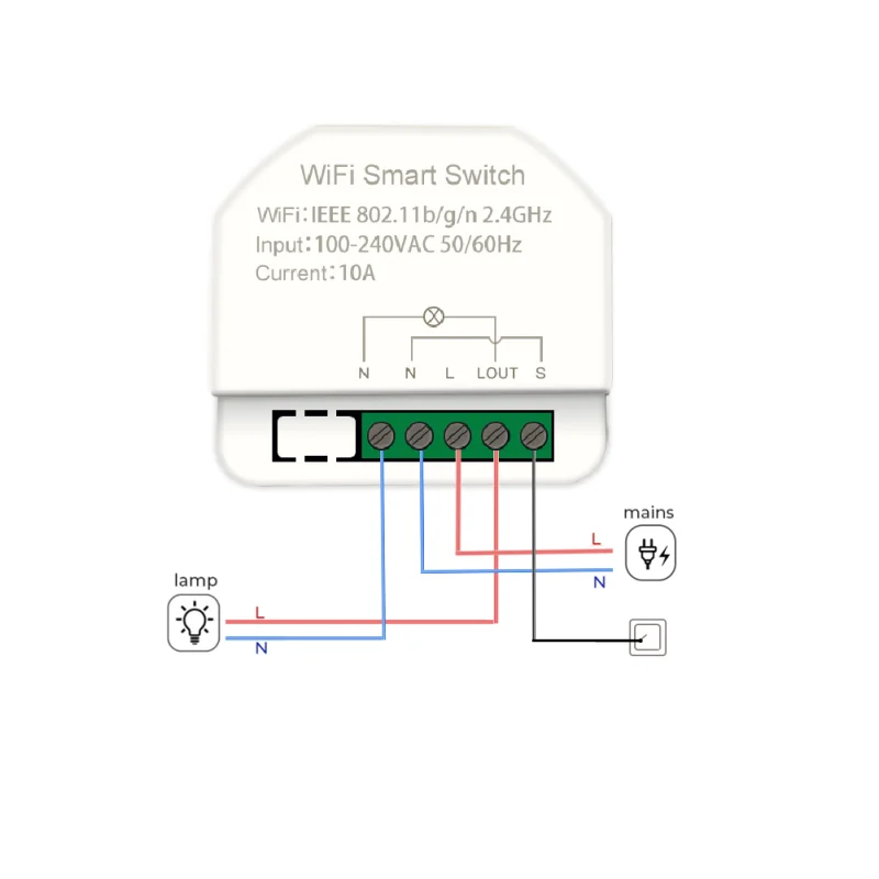 1gang MINI Wifi Smart Switch Timer Switches Smart Home Automation Compatible with Tuya Alexa Google Home
