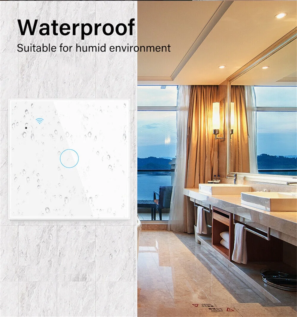 Tuya Smart Wifi Touch Light Switch NO Neutral Wire Required - 3/4 Gang Lot