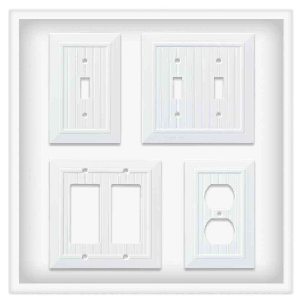Franklin Brass Classic Beadboard Double Switch Wall Plate in Pure White