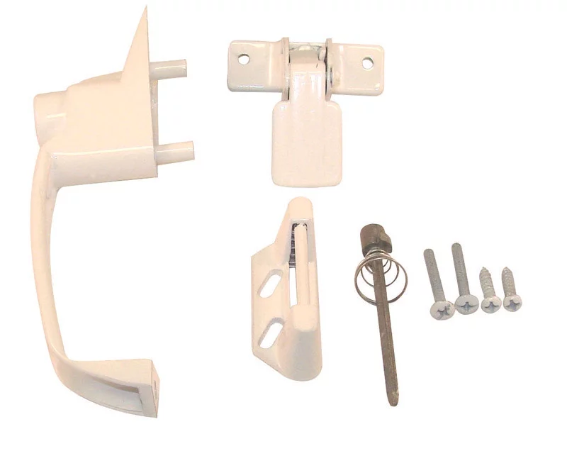 Barton Kramer 5498621 4 in. Powder Coated White Aluminum Patio Door Handle Set