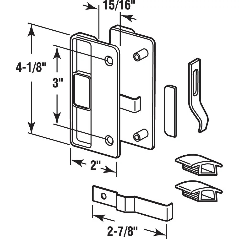 Prime-Line 1/3 in. Thick Door Sliding Screen Door Handle, Columbia Series Doors
