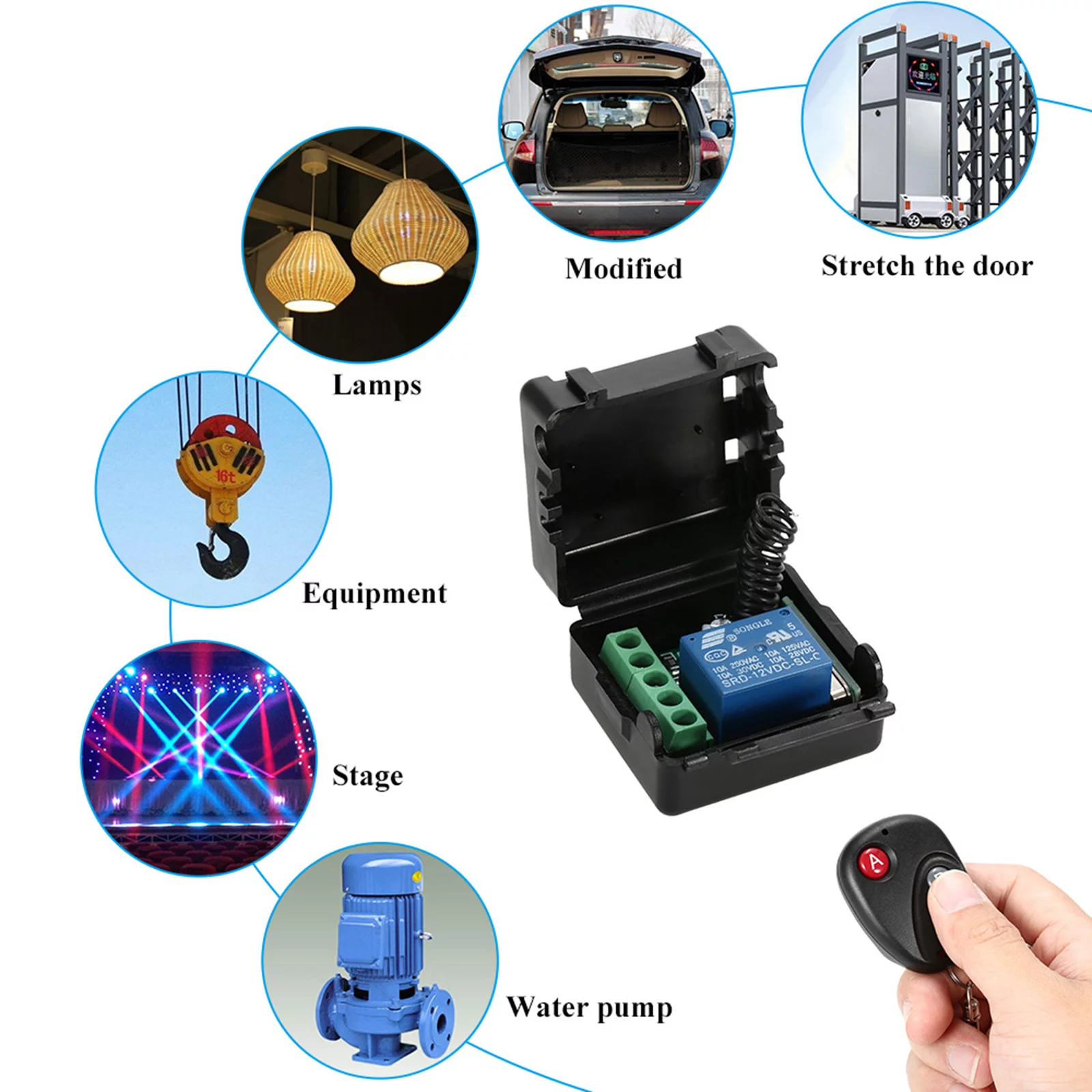 Carevas Smart Home 433Mhz DC 1CH&nbsp;Wireless Remote Switch Relay Receiver Universal Remote Control Switch Module and RF Remote Controls 1527