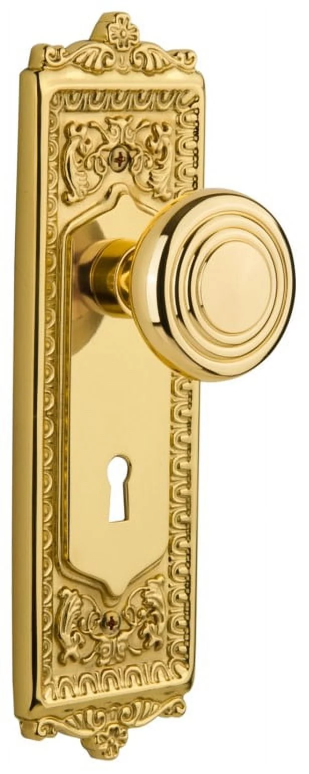 Nostalgic Warehouse Deco Door Knob with Egg and Dart Plate